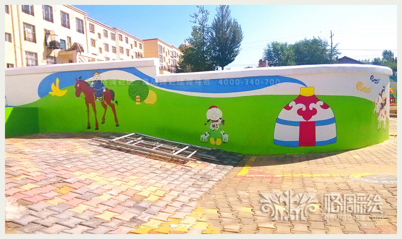 准格尔旗沙圪堵民族幼儿园-西安格调彩绘,西安彩绘,西安手绘墙,西安墙体彩绘,西安幼儿园彩绘,西安3D立体画