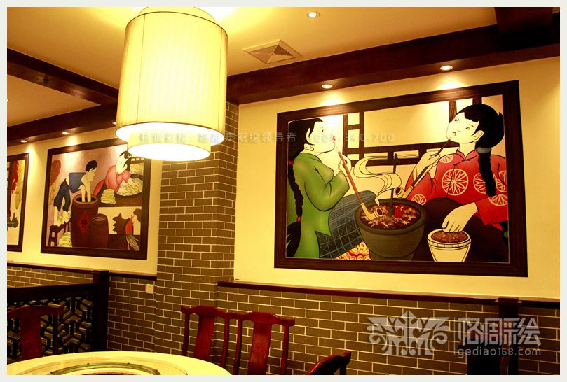 东北菜馆-西安格调彩绘,西安彩绘,西安手绘墙,西安3D立体画