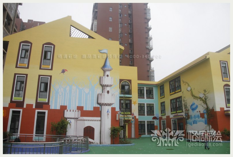 泾渭上城幼儿园-西安格调彩绘,西安彩绘,西安手绘墙,西安墙体彩绘,西安幼儿园彩绘